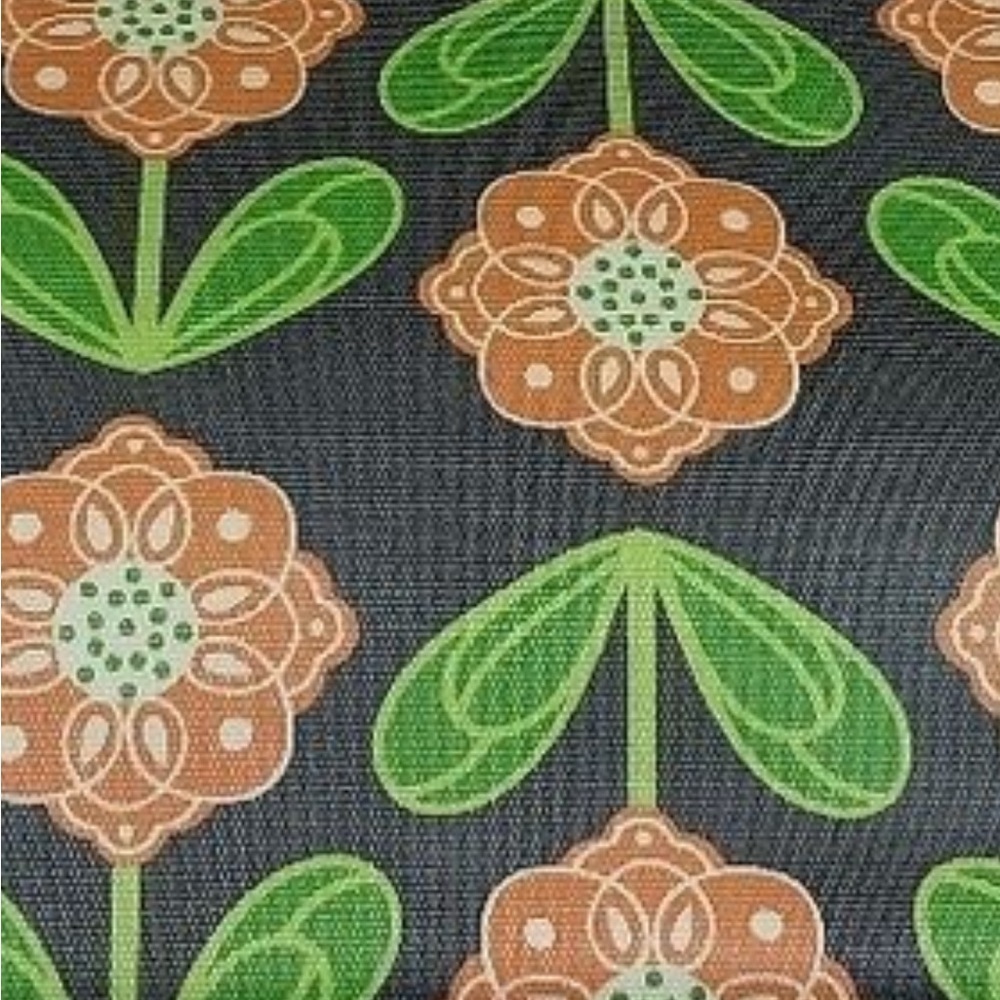 Chic Floral Tote Bag in Gray and Orange - Picture 9 of 11